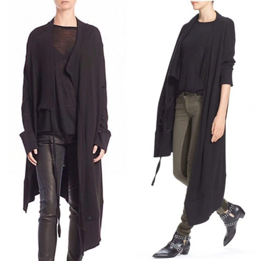 Superfine Chime Asymmetrical Long Wool Sweater